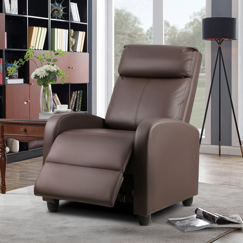 Fauteuil inclinable manuel 27 po 27 po, Similicuir brun