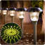Paquet de 8 lumières de jardin imperméables à énergie solaire intégrées en métal
