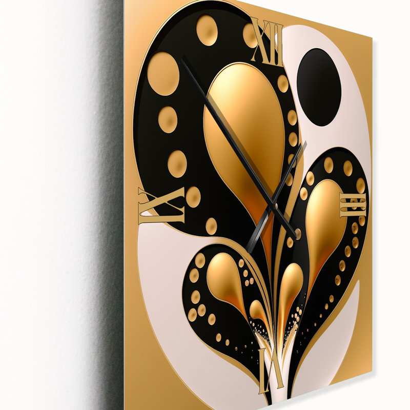 Rising Gold III - Très grandes horloges murales géométriques modernes, H 40 po x l 30 po x P 1 po