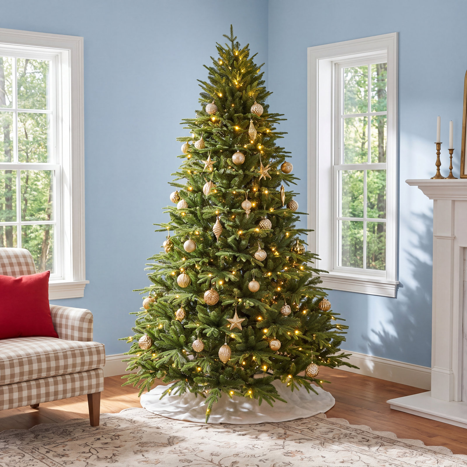 Minerva Pre-Lit Spruce Christmas Tree, 9' H