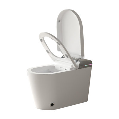 Smart One-Piece Bidet Toilet with Heated Seat, Auto Flush, Aromatherapy & Foot Sensor – Tankless Design with LED Display and Warm Air Dry