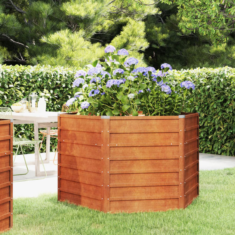 Lit surélevé de jardin en acier Corten 50,8 po x 50,8 po x 30,3 po Arlmont & Co.