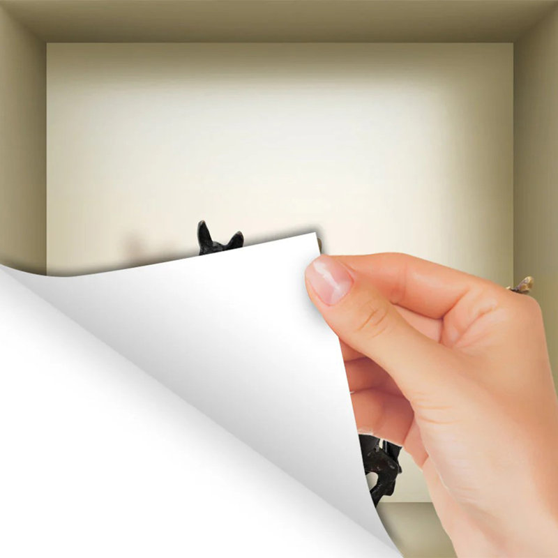 Décalcomanie 3D Niche 3D - 3 pièces | Facile à appliquer, superbes autocollants décoratifs pour la maison et le bureau
