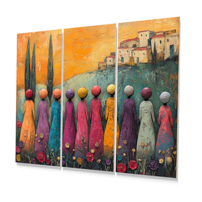 «Morocco Pink Vibrant Souk Scenes - Morocco Pottery», ensemble de reproduction d'art mural