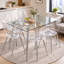 Chaises de salle à manger modernes en acrylique transparent avec pieds élégants en métal (ensemble de 6)-746949747-746949745
