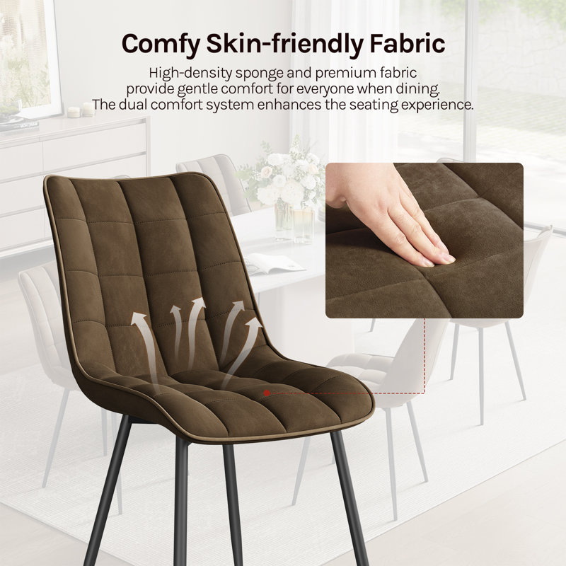 Vassar 46.5cm H Upholstered Side Chair, 4, Brown
