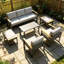 Ensemble de conversation à 3 places pour canapé et table basse en aluminium, ensemble de conversation avec coussins épais pour jardin-129583319