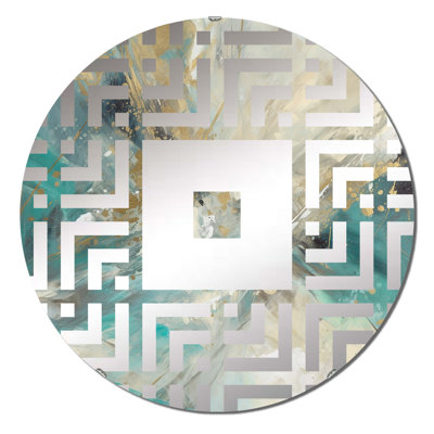 Golden Hour In Turquoise Waves VI - Square Wall Mirror