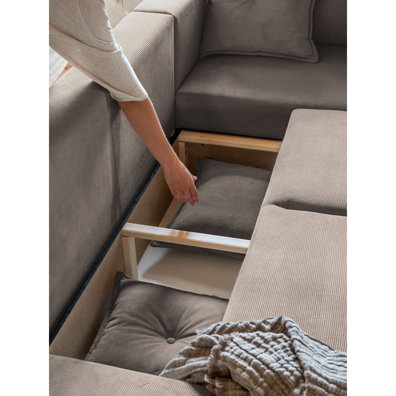 Lazy Lukka 6 Seater Sofa Bed, Brown, Right Hand Facing