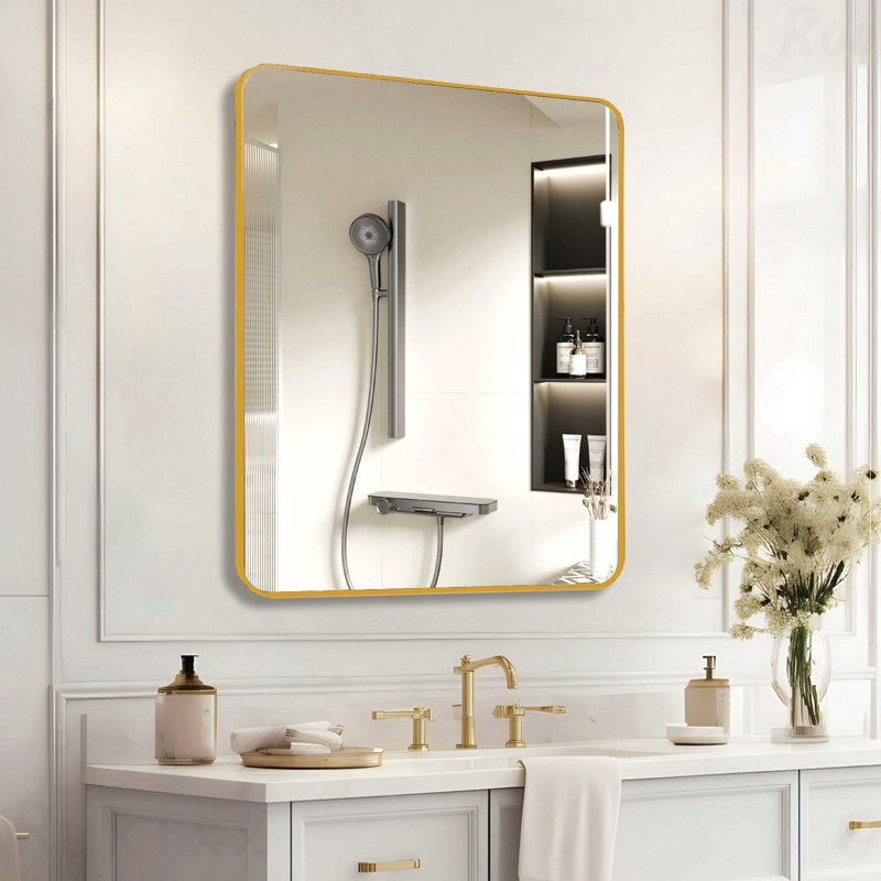 Miroir d'appoint 36 x 36 po, Doré, 36 po x 36 po
