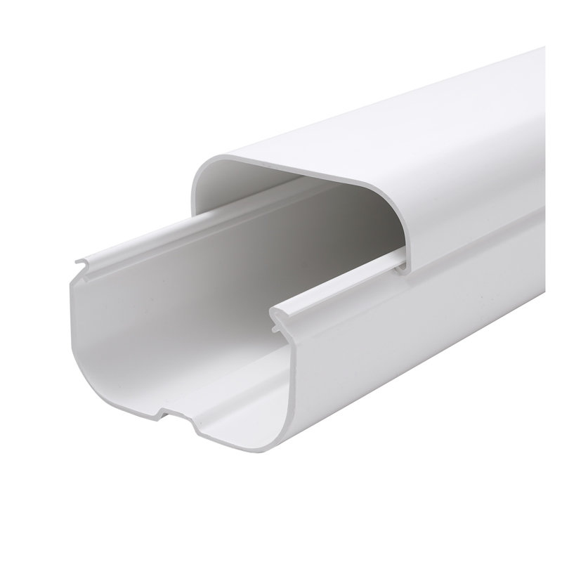Ensemble de 15 mini-lignes de PVC 15,8 pi - Ensemble de couvre-conduit décoratif blanc avec accessoires complets pour thermopompes