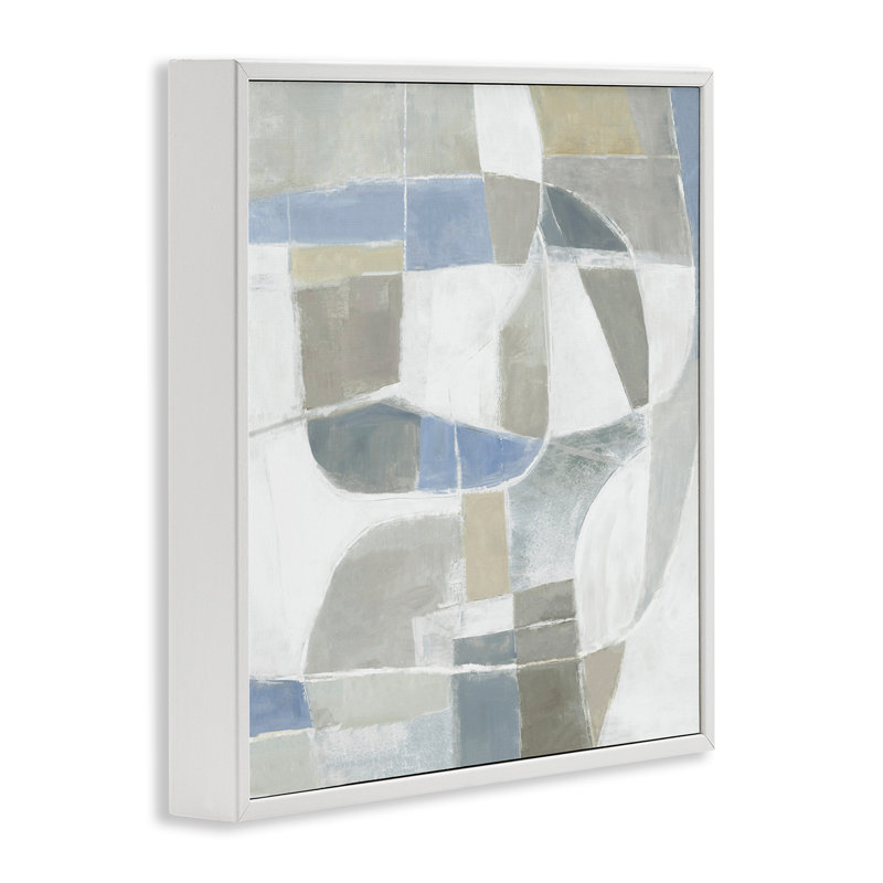 Giclée encadrée, conception par Hannah Dawson, H 12 po x l 12 po, Estampe numérique encadrée blanc bord de mer