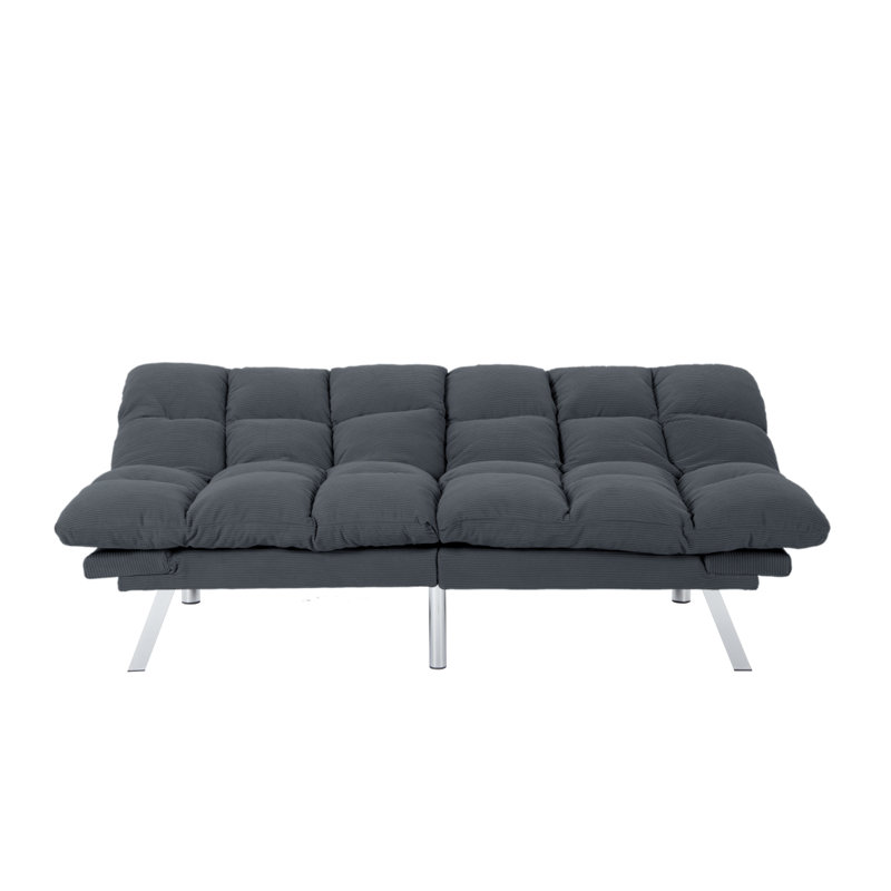 Multifuctional Sofa Bed, Foldable 2-Seater Sofa, Corduroy Fabric, Suitable For Living Rooms & Apartments (Dark Gray)