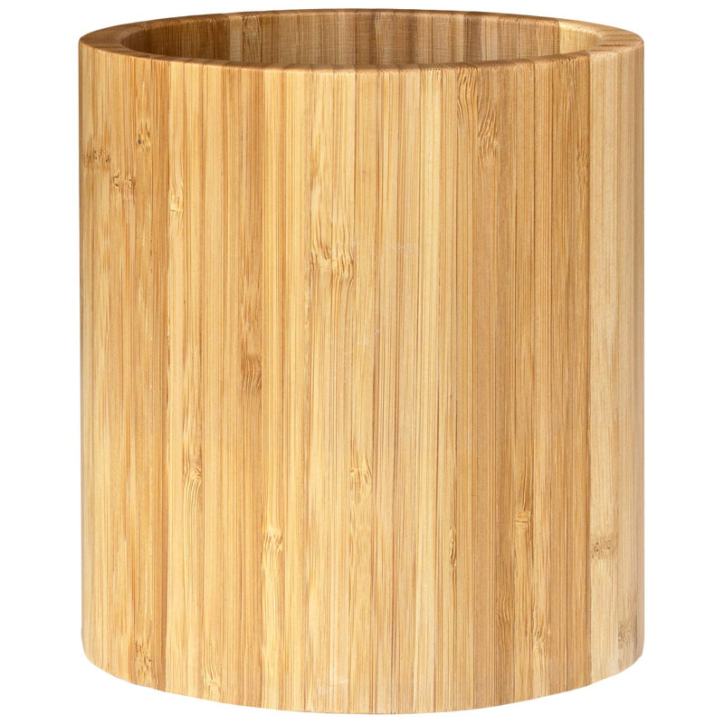 Porte-ustensiles de cuisine en bambou de forme ovale en bambou, 6 po x 7 po