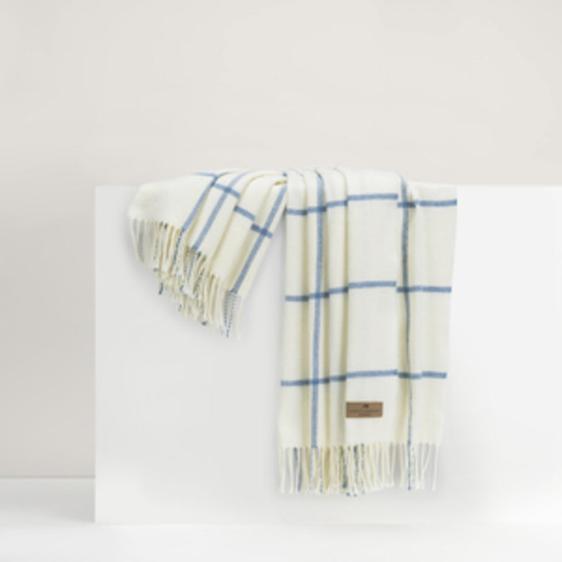 Lexington Plaid Throw, Blue Denim