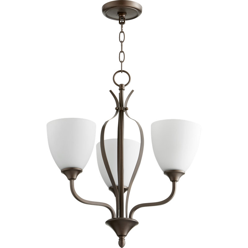 Lustre classique/traditionnel ombré 3 lumières Brookview, Bronze huilé