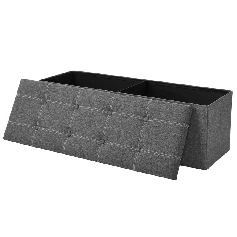Banc de rangement repose-pieds, Gris foncé