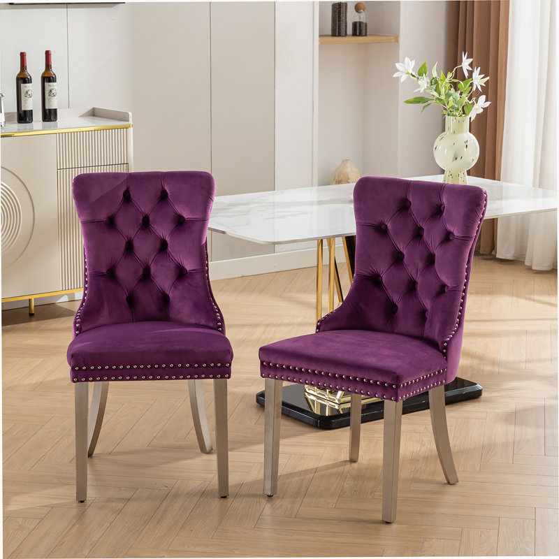 Revêtement en velours de bois massif touffeté Collection, Wood, Mauve