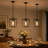 1-Light Black Lantern Pendant With Glass Shade
