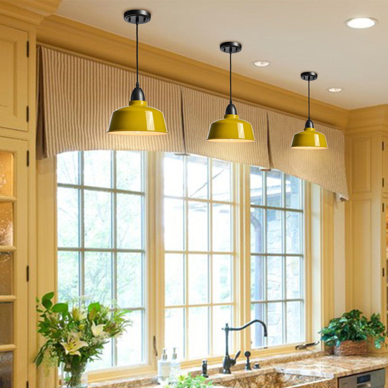 Luminaire suspendu pour îlot de cuisine, Jaune