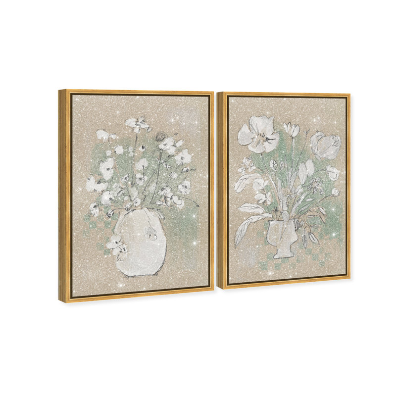 Spring Energy Set Set by Oliver Gal, 16" H x 11" W, Gold Floater Frame