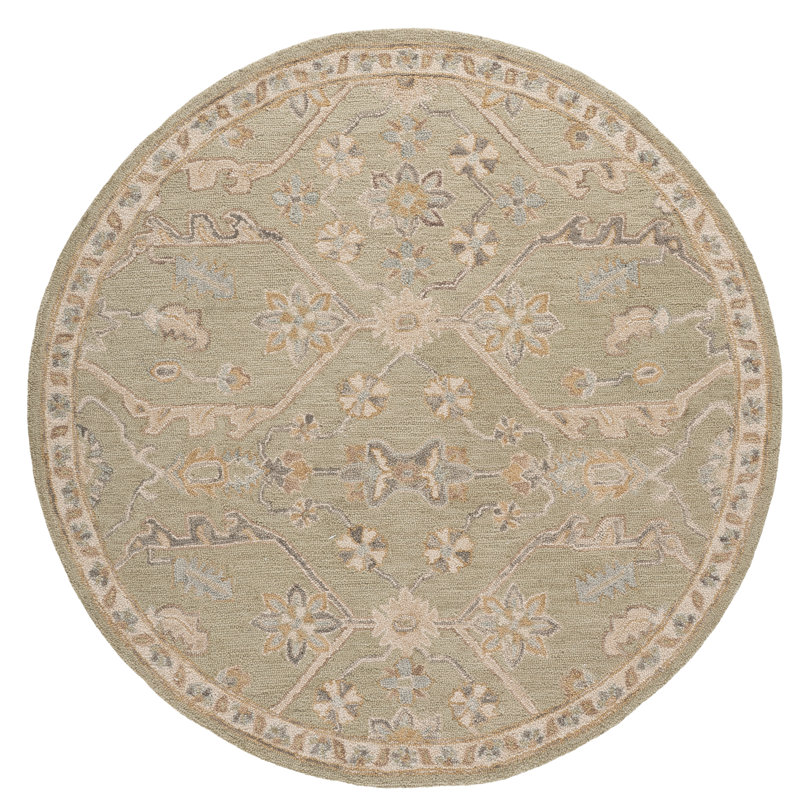 Blossom Hand Tufted Wool Moroccan Indoor Rug, Round 6'