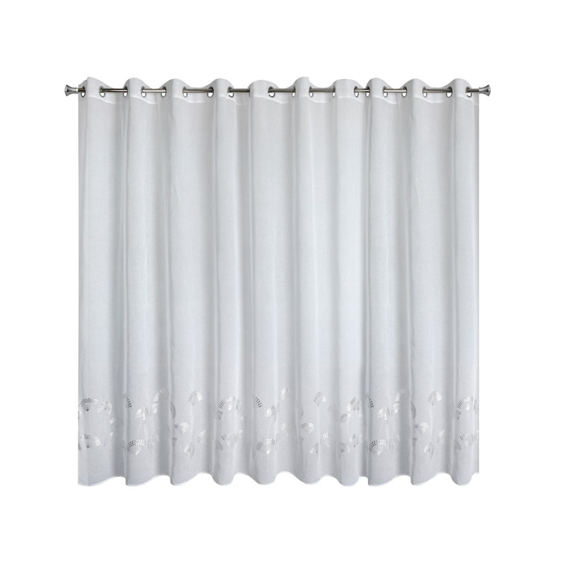 Sugarbush Eyelet Sheer Curtain, White/Silver, 150cm H x 300cm W
