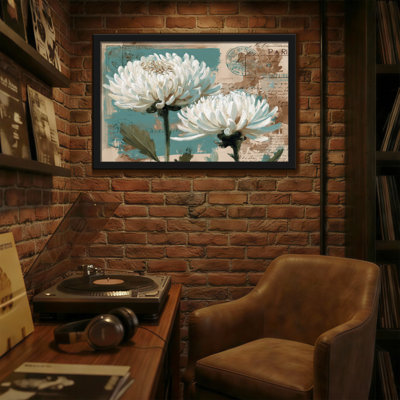Plantes et fleurs Fleurs blanches sur fond rétro avec timbres-poste