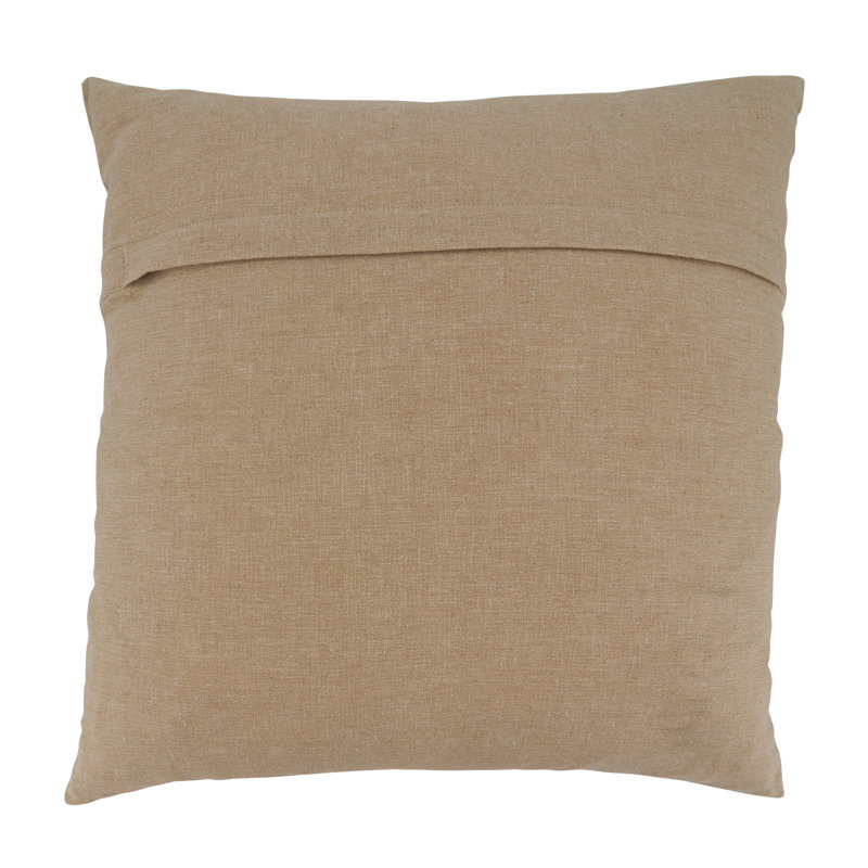 Natural Cotton Embroidered Sheep Square Throw Pillow