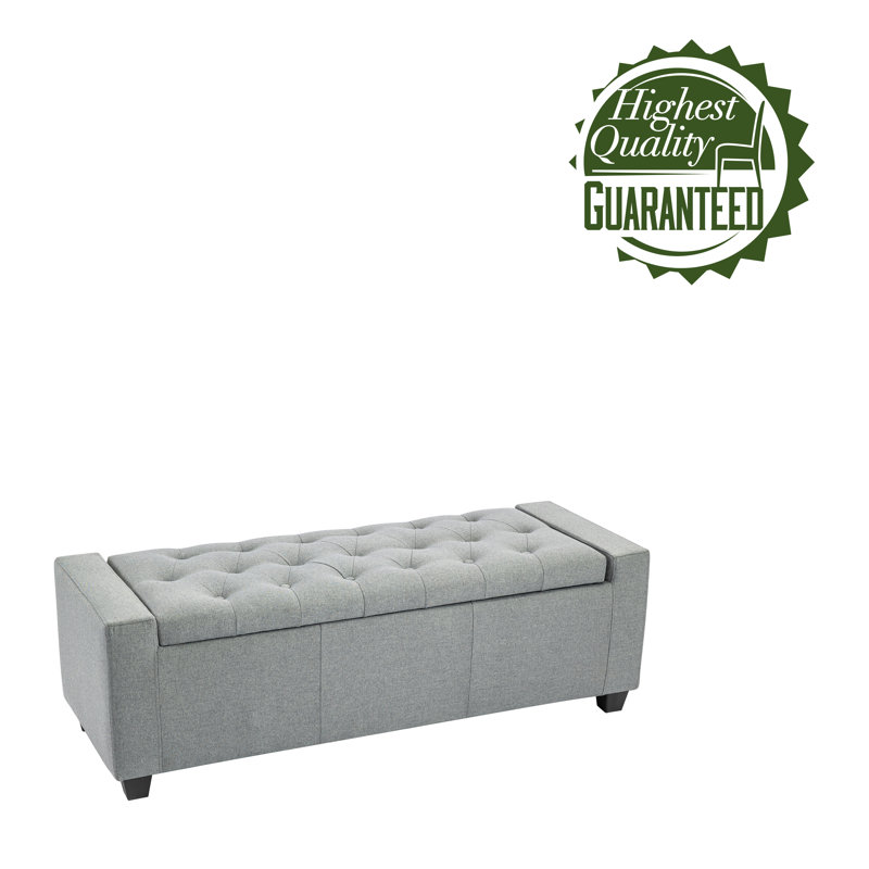 Banc de rangement avec repose-pieds Ayob, Gris foncé