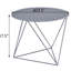 Contemporary Grey Accent Table With Metal Base And Long-Lasting Finish Round Scratch- Top For Homes