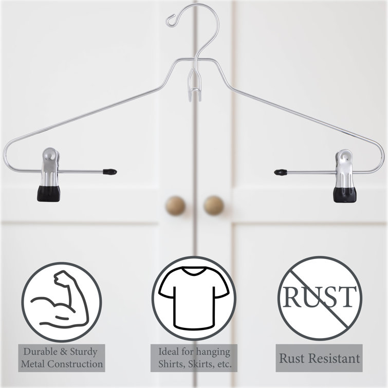 Rebrilliant Maido Plastic Non-Slip Hangers With Clips for Dress/Shirt/Sweater