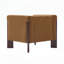 Fauteuil d'appoint en velours avec dossier capitonné à rainures verticales, accoudoirs ronds et pieds en noyer-1257887318