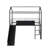 Metal House Bed With Slide, Twin Size Metal Loft Bed With Two-Sided Writable Wooden Board