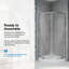 Ensemble de douche ronde encadrée 35 po avec verre givré OVE Decors Breeze, base au fini chromé