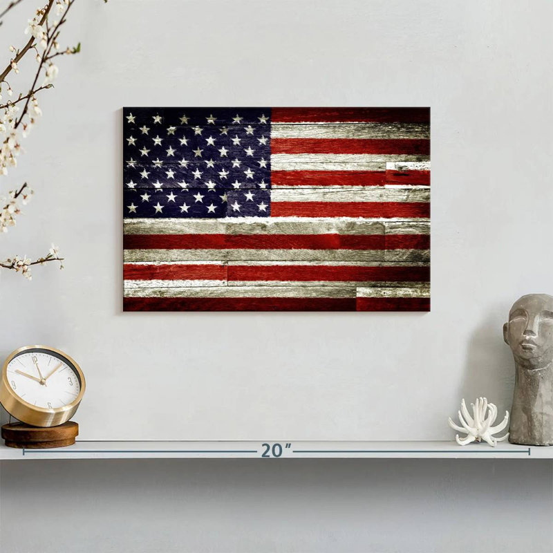 Borges American Flag Rustic, 8" H x 12" W