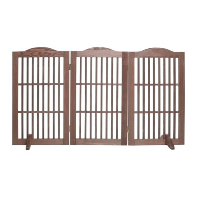 Barrière de chien autoportante pliable en bois