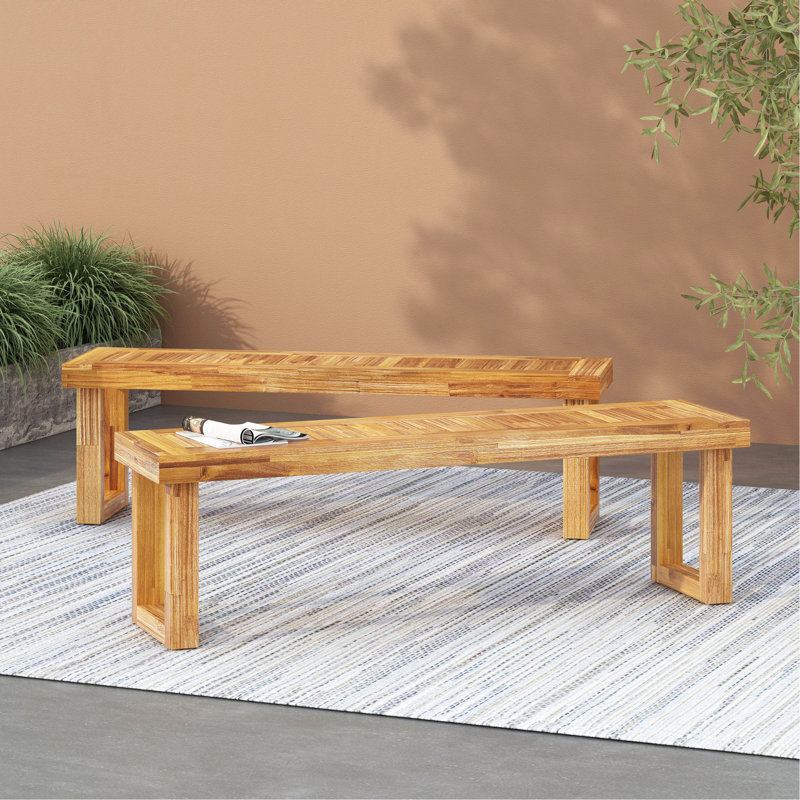 De 2 bancs en bois - Naturel, résiste aux intempéries et protège des dommages