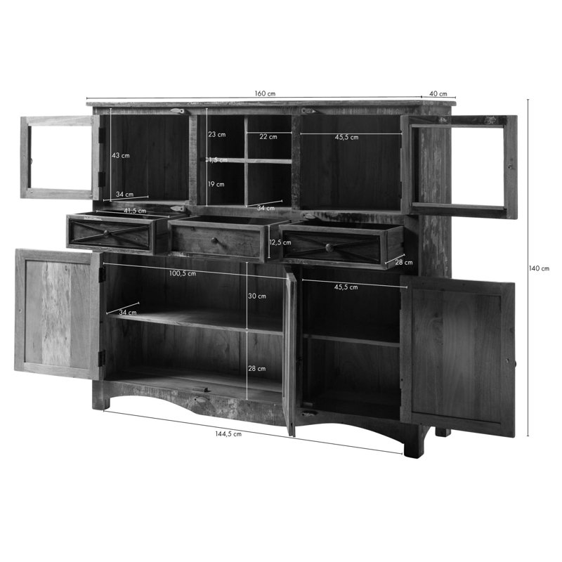 Nature Of Spirit 160cm Solid Wood Sideboard
