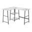 Bureau d'ordinateur, bureau personnel, coin, tablettes de rangement, L 48 po, forme en L, travail, ordinateur portable, stratifié aspect marbre, métal noir, contemporain, moderne-731419217