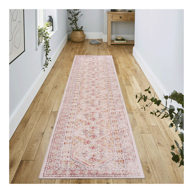 2'6''x10' Beige Runner, Washable Rug, Low-Pile, Non-Slip, Non-Shedding, Foldable, Kid & Pet Friendly - Area Rugs for living room, bedroom, kitchen, dining room rug - (Beige, 2'6''x10')