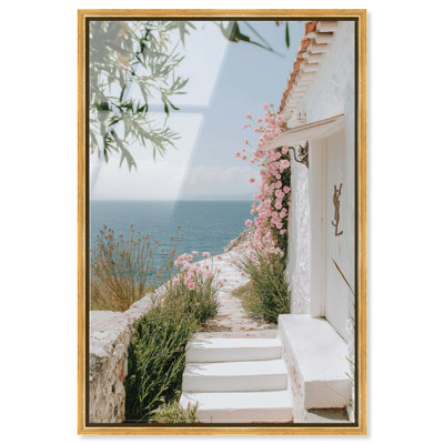 «Glamour Rosebay Hideaway», reproduction encadrée à la main sur acrylique encadrée par Notoriart, cadre doré, H 16 po x l 11 po