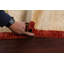 Tapis beige en laine noué à la main de conception unique 3 pi 11 po x 5 pi 8 po New Age