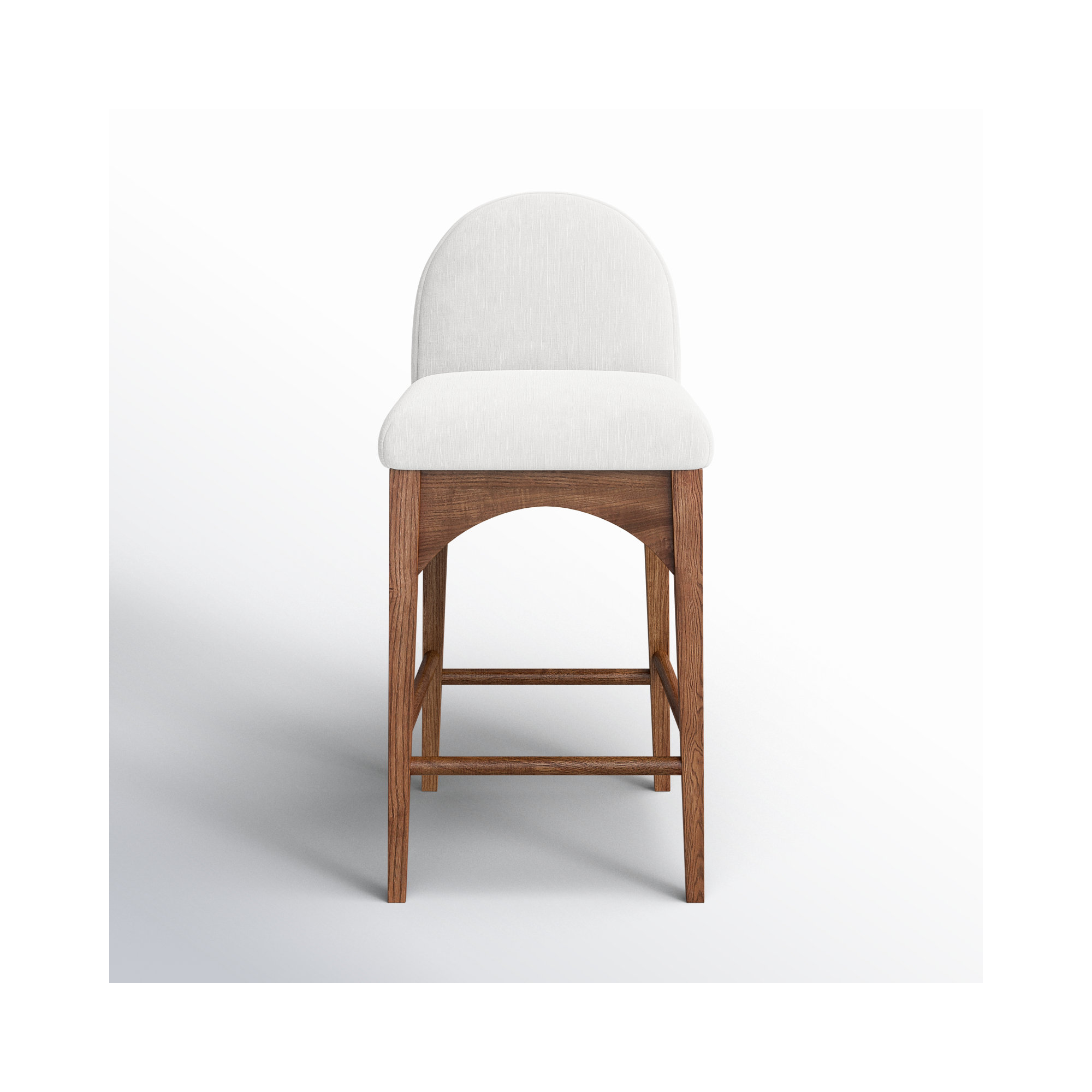 Beppo Counter Stool, Cream Chenille, Walnut