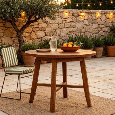 31.5-inch Solid Wood Round Dining Table For 2-4, Farmhouse Kitchen Table