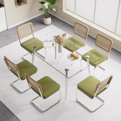 Rectangle Glass Top Dining Set by Bay Isle Home