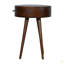 Table de chevet nordique circulaire, pieds nordiques, 1 tiroir
