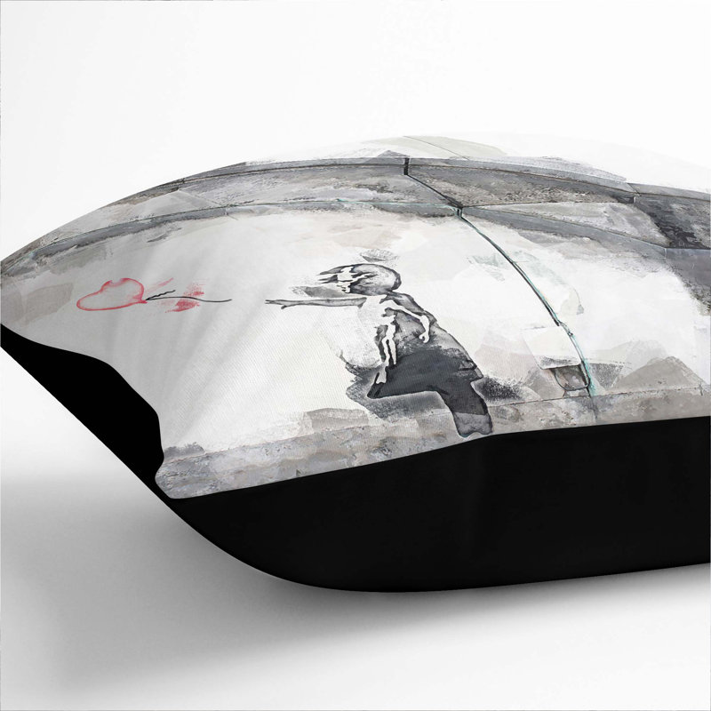 Square Throw Cushion, 40cm H x 40cm W x 15cm D, Black