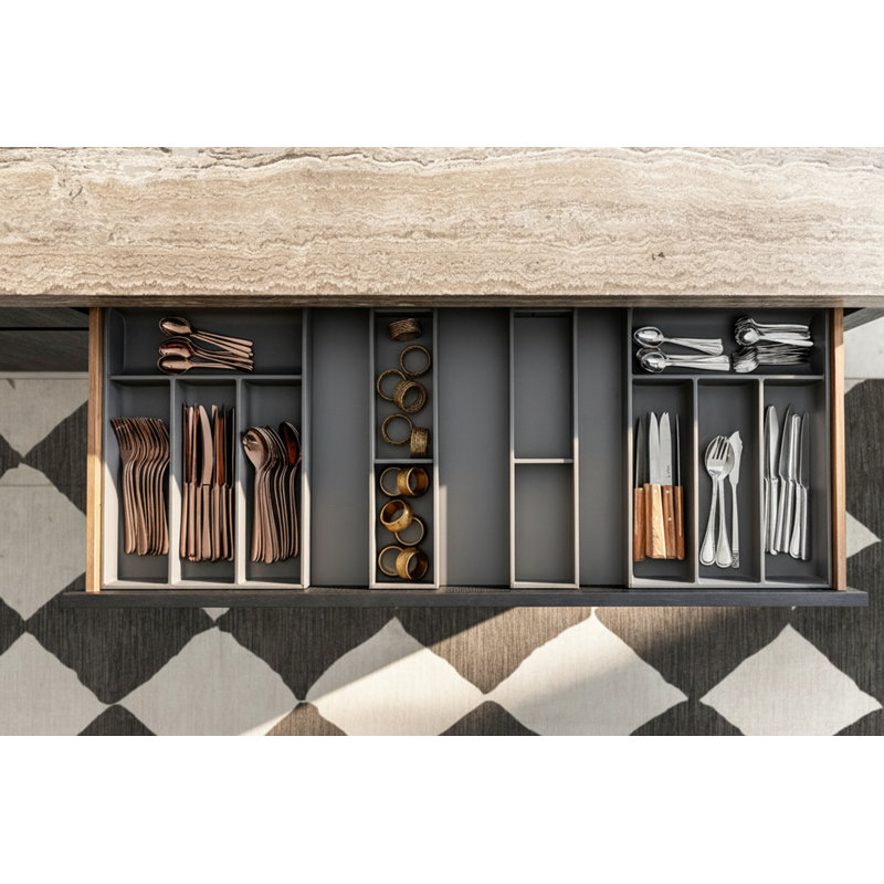 ZeeZand Black Cushioned Kitchen Mat, Rectangle  2' x 6'