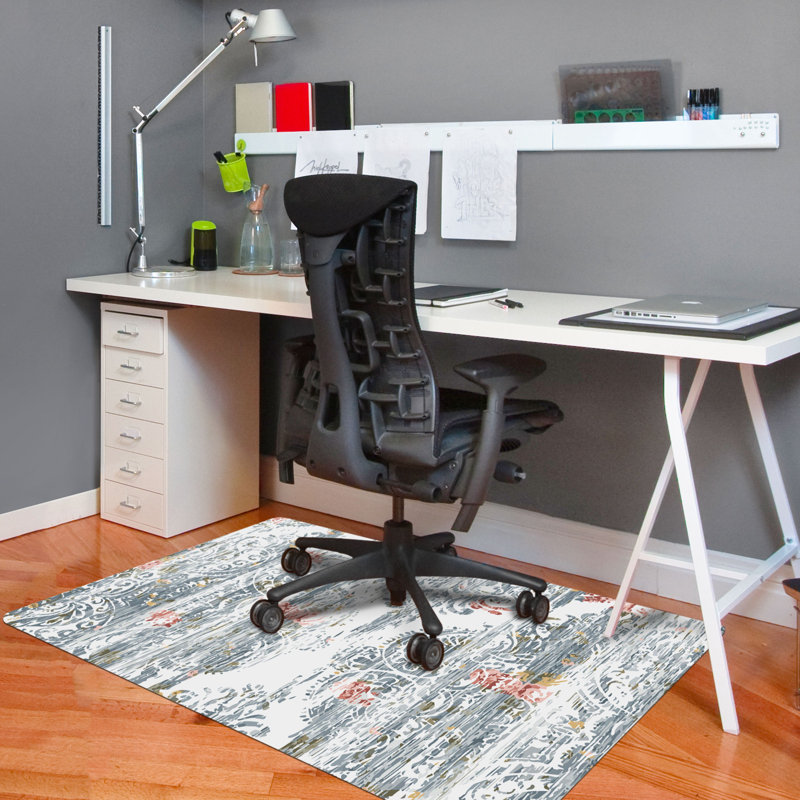 Tapis de chaise de bureau 9 à 5 Grask Damask 35 po x 47 po